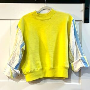 Yellow fleece with custom pinstripe sleeves